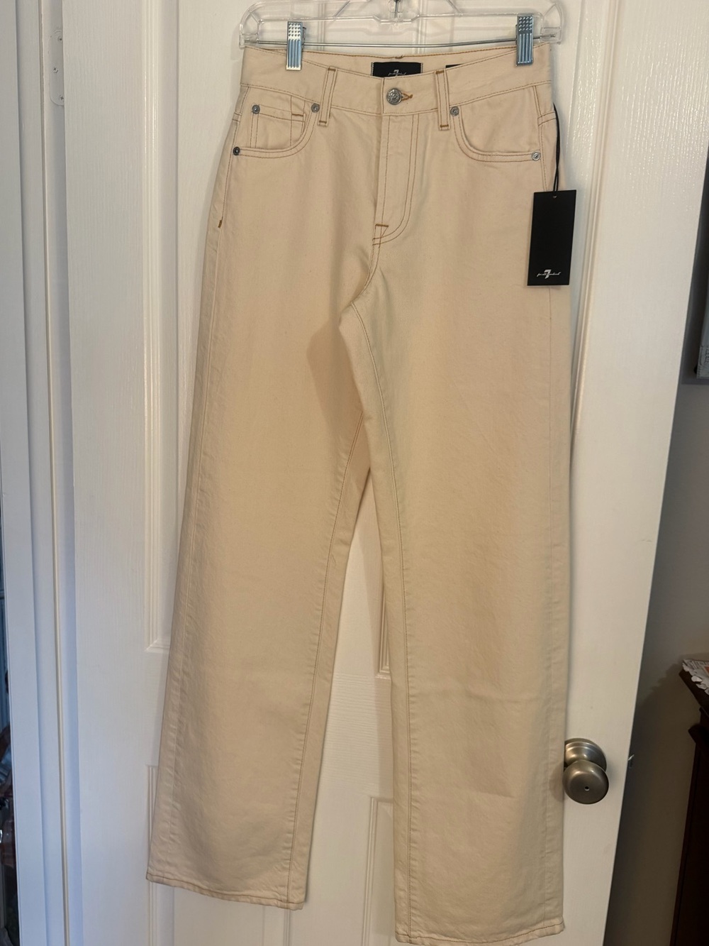 NWT Seven for all mankind wide Leg Jeans in Cream sz 23